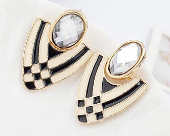 Серьги пусеты E2674 в европейском стиле с блестящим кристаллом|stud earrings|rhinestone stud