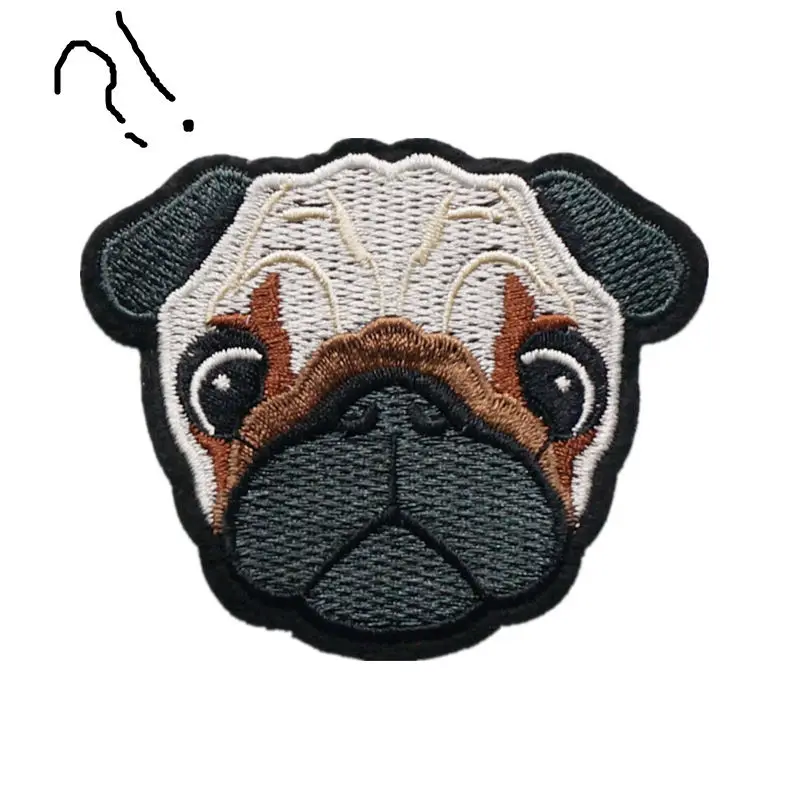 

Embroidered Patch Pug Dog Shar Pei Sew Iron On Patches Embroidery Badges For Bag Jeans Hat T Shirt DIY Appliques Craft Decor