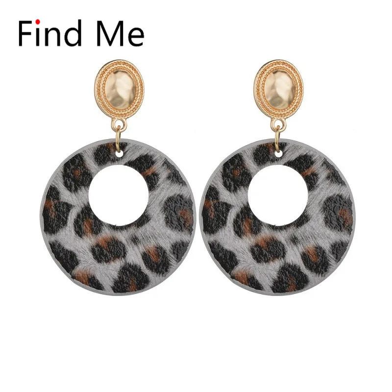 Женские серьги подвески с леопардовым принтом Find Me из искусственной кожи