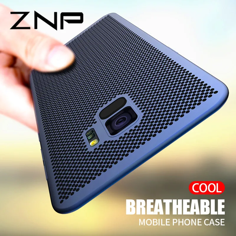 

ZNP Ultra Slim Grid Heat Dissipate Phone Case For Samsung Galaxy S9 S8 Plus Note 9 8 Back Cover Case For Samsung S7 S6 Edge Case