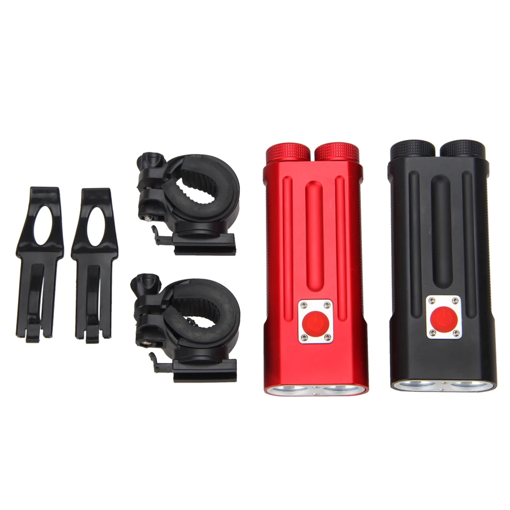 Top Aluminum 2x XM-L T6 LED Light Front Bike Headlight 7 ModesCycling Lamps+2x Rechargeable 3.7v 18650 2400mah Battery+Charger 9