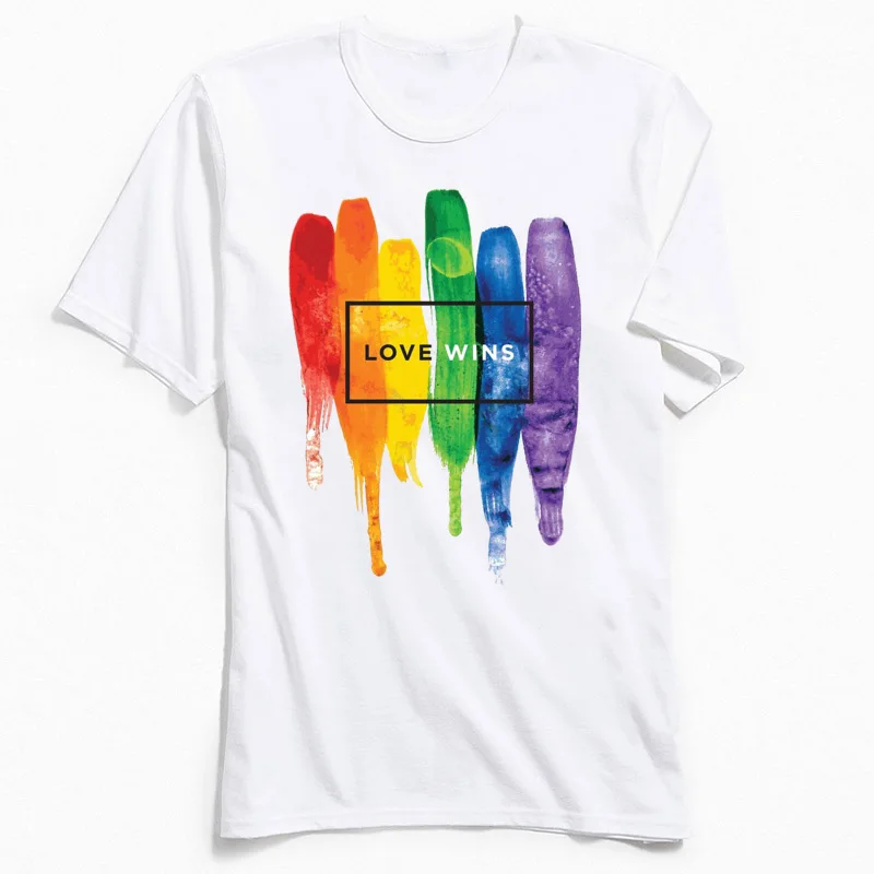 Pride-Lgbt-Gay-Love Funny Short Sleeve Tops Shirt Mother Day O-Neck Pure Cotton Mens T Shirts Funny T Shirt Hip Hop Pride-Lgbt-Gay-Love white