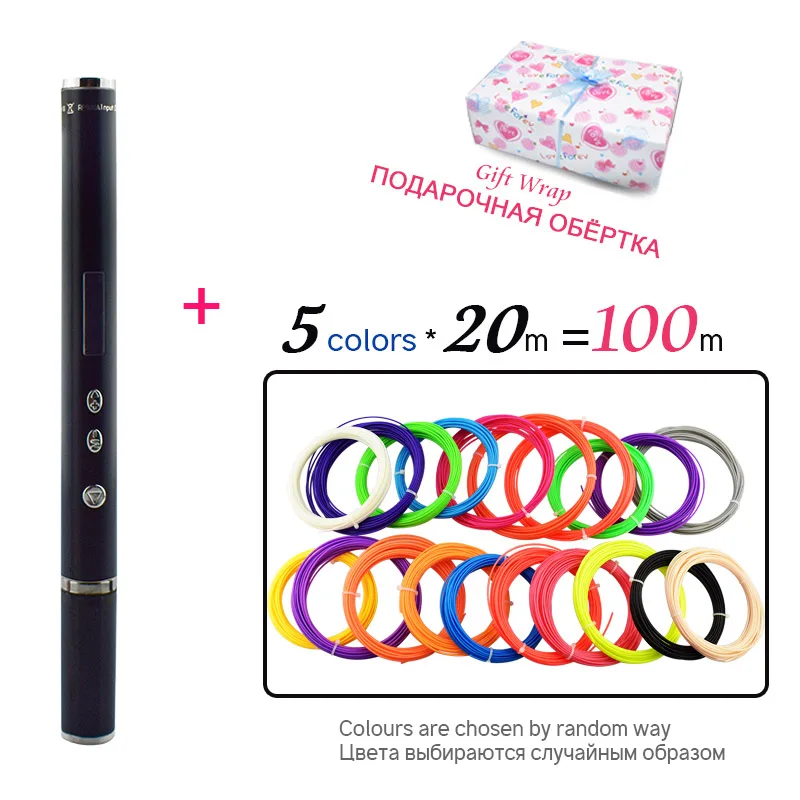 

Weiyu 3D Pen Scribble Pen 100 m PLA ABS Filament 3D Printer Birthday Gift Lapiz 3D Printing Pen for School ABS 3D Pencil Gadget