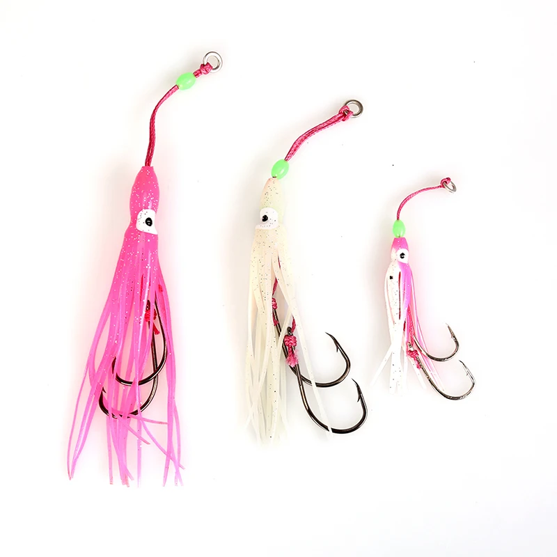 

2pcs Luminous 6/10/12cm Octopus Jigs Squid Jig Hooks For Inchiku Jigs Fishing Lures Pesca Inchiku Assist Hook Accessories