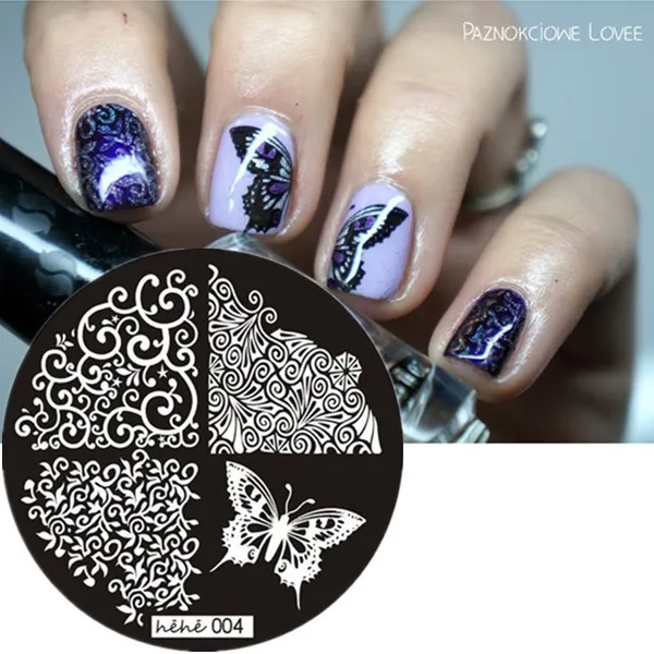 

2016 Hot Exclusively hehe-04 Butterfly Pattern Nail Art Image Stamp Stamping Plates Manicure Template Nail Art Tool 1PC