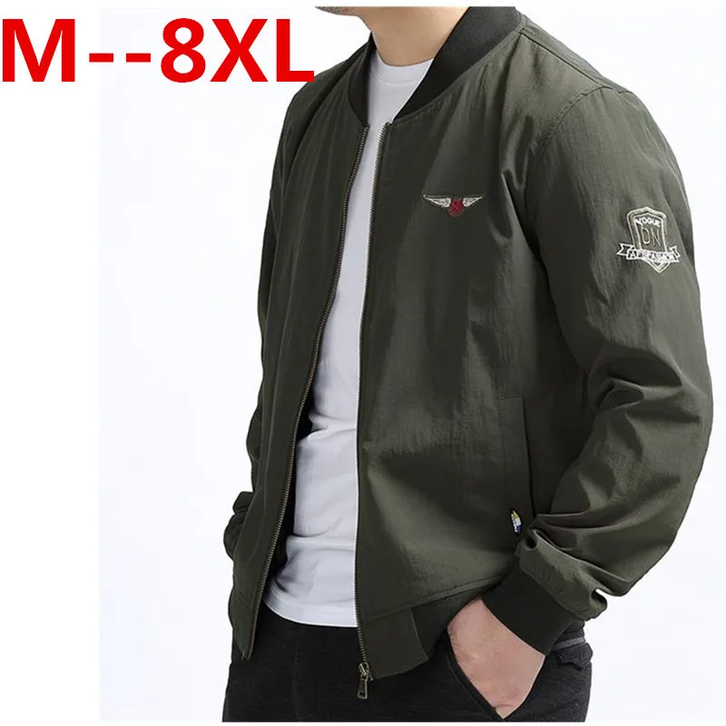 Plus size 10xl 9xl 8xl 6xl Spring Men's Jackets Solid Fashion Coats