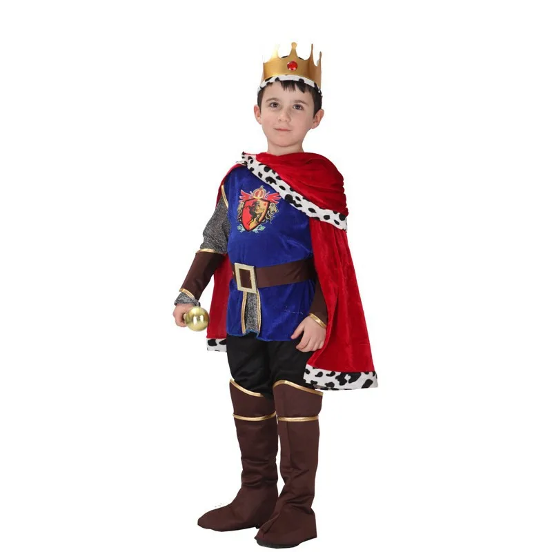 Детский карнавальный костюм короля принца для мальчиков; новогодние вечерние платья для всей семьи; Европейская королевская одежда