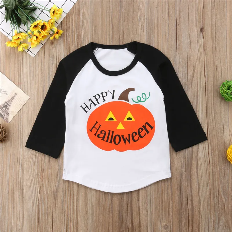 

Autumn Long Sleeve Party Tops T-Shirts Toddler Baby Girl Boy T-shirt Halloween Pumpkin