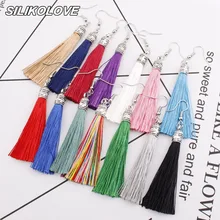 Новые Геометрические Этнические Висячие висячие серьги из сплава для женщин, серебряные богемные Винтажные серьги-кисточки Kolczyki