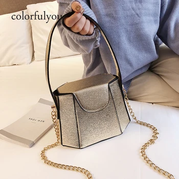 Women's Bucket Bag Shiny fashion handbag For Woman Vintage PU leather chain Messenger Bags Girls shoulder bag Purses 2019 NEW
Women's Bucket Bag Shiny fashion handbag For Woman Vintage PU leather chain Messenger Bags Girls shoulder bag Purses 2019 NEW