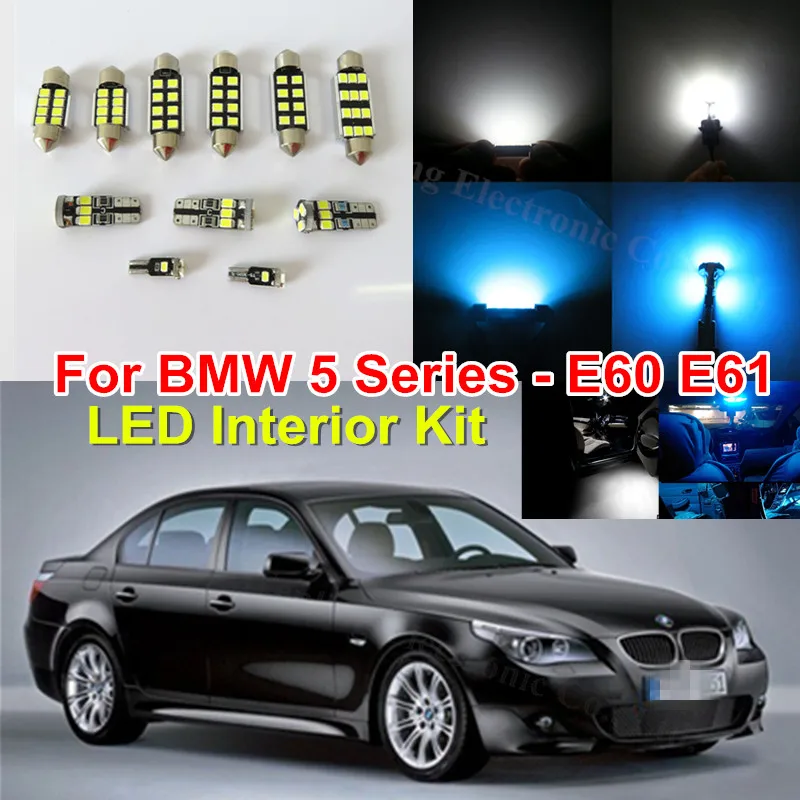 Pure White Ice Blue Canbus No Error Car Led Light Bulb Interior Lighting Kit For Bmw 5 Series E60 E61 528i 530i 545i 550i M5 17x E61 Kit Embossingkit Motorbike Aliexpress
