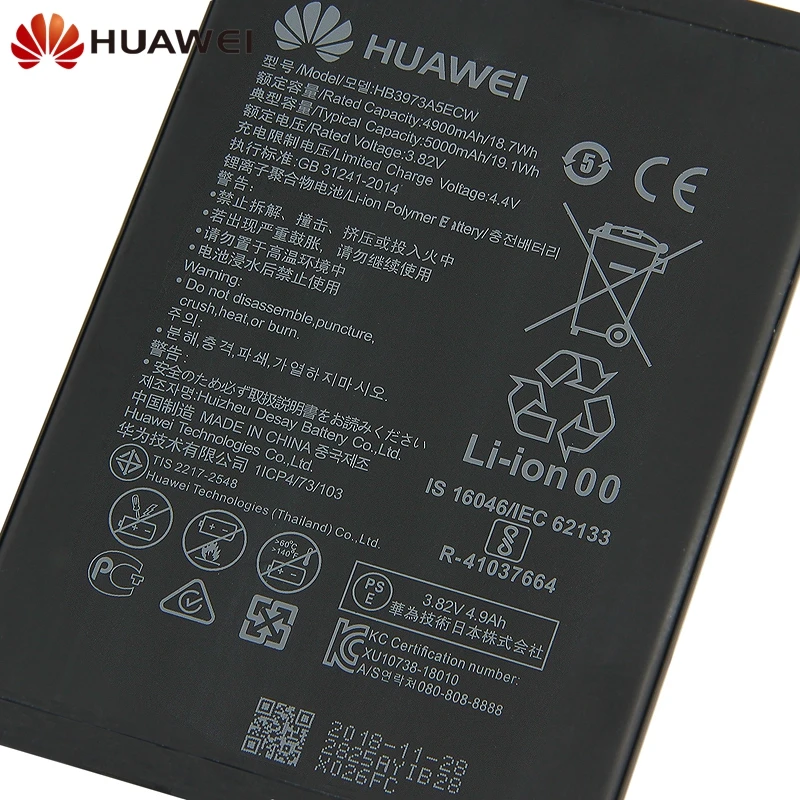 Оригинальная сменная батарея для телефона huawei mate 20 X mate 20X20 X EVR-AL00 HB3973A5ECW аутентичная аккумуляторная батарея 5000 мАч