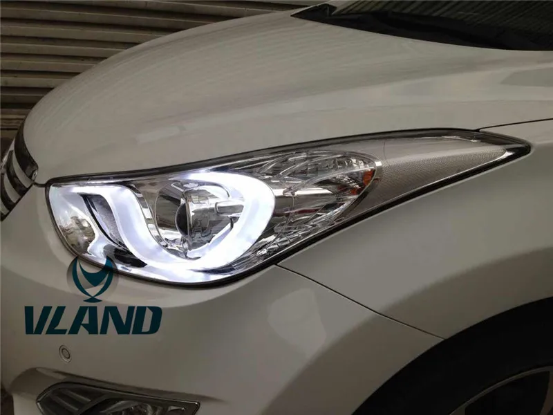 Автомобильные аксессуары от производителя Vland, Головной фонарь для hyundai Elantra 2011-, светодиодный головной светильник с ксеноновой лампой DRL H7