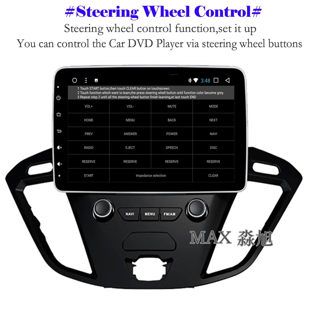 Top MAX Android 7.1 Car DVD Player For Ford Transit 2015 2016 2017 Car Radio RDS Head Unit Bluetooth 4G WiFi SWC GPS Free Maps 4