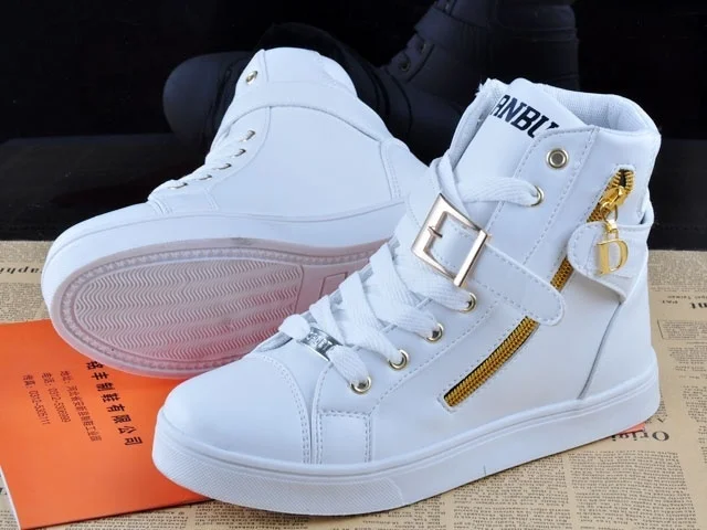 

Sycatree Spring Winter Unisex Boots for Women Men Fashion High-top Zip Lovers Sneakers Cotton Shoes Height Increasing Shoes