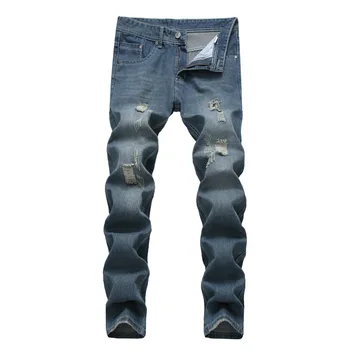 

Scratched Jeans for Men Vintage Denim Pants Men Summer Jean Hombre