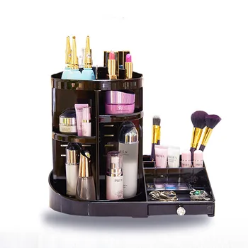 

Desktop Makeup Organizer bag Creative DIY 360 Degree Rotation Transparent Acrylic Cosmetics Box Professional Makeup Case