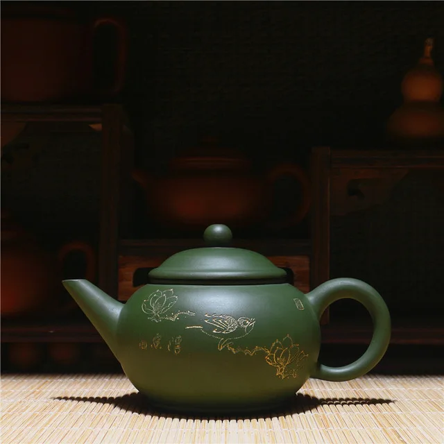 

Free Shipping 210ml Raw Ore Rare Sky Cyan Clay Kung Fu Tea Pot Yixing Genuine Purple Clay Teapot Factory Direct Gift BOX
