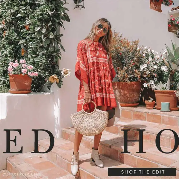

boho 2018 new red floral print rayon kimono sleeve loose summer O-neck mini pleated bohemian chic holiday streetwear women dress