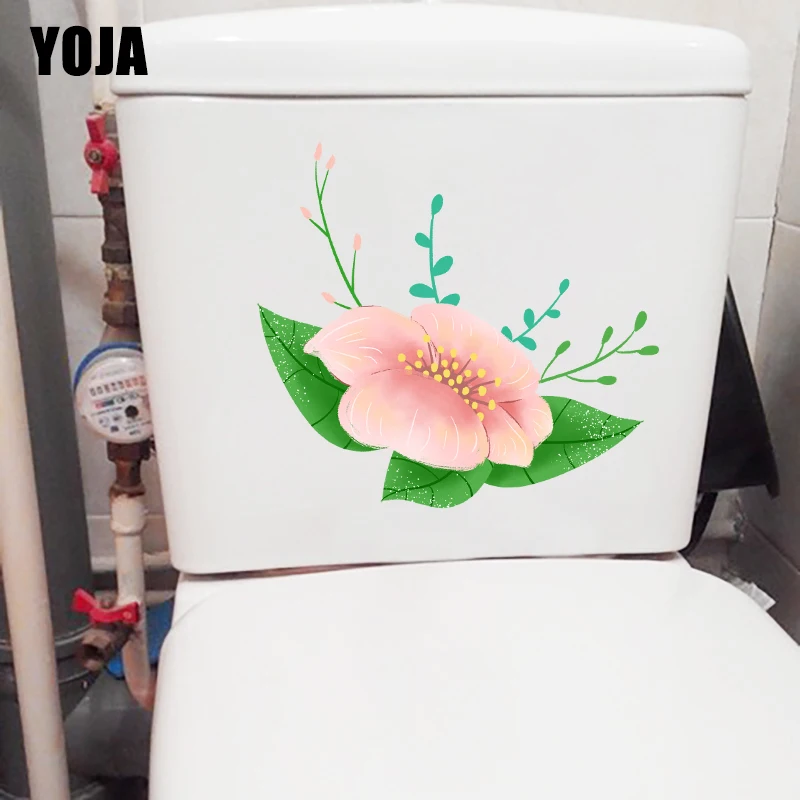 YOJA 21.8X20.2CM Simple Pink Cherry Blossom Living Room Wall Sticker Home Toilet WC Decor T1-1700 | Дом и сад