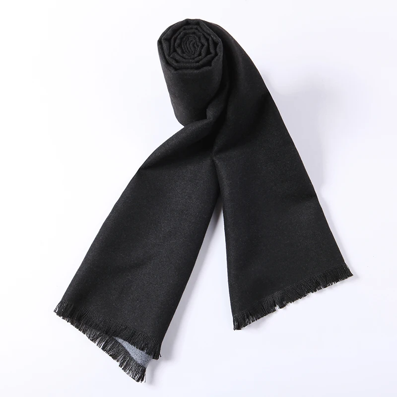 Пионерский лагерь, стиль, теплый шарф для мужчин с подарочной коробкой, известный бренд, мягкие однотонные шарфы, мужские, черные, на осень и зиму, AWJ701391A