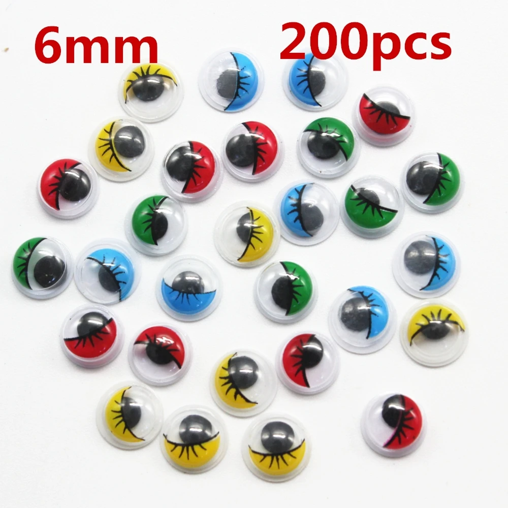 200pcs 10mm Joggle Bewegliche Schwarz Augen Wiggly Google Googly Scrapbooking