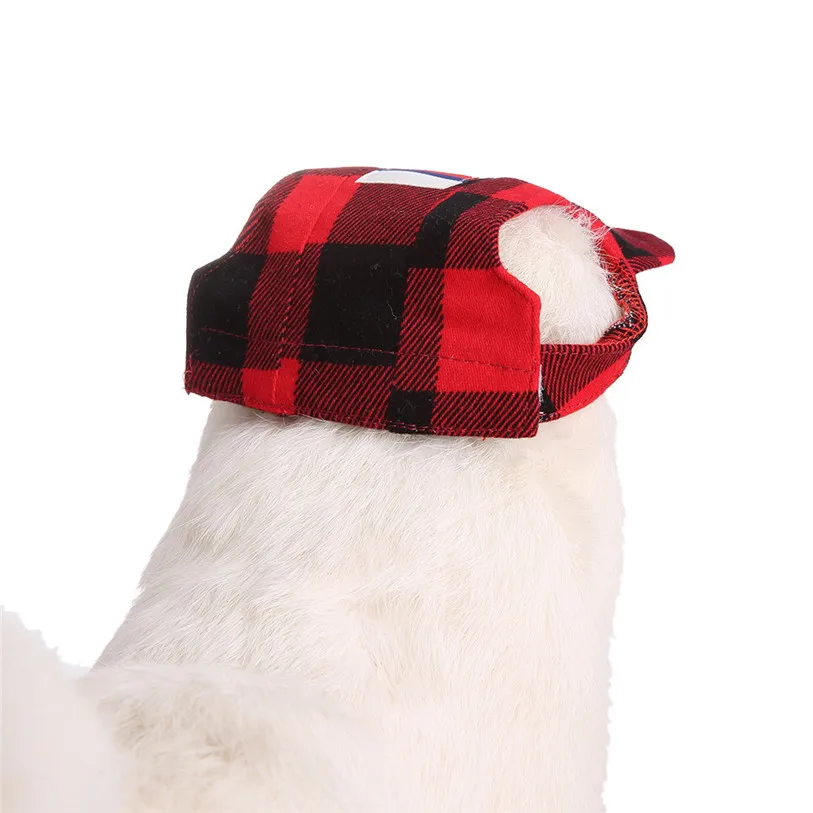 Fashion Plaid Pets Cap Hat Dog Cat Headband Summer Outdoor Headdress Costumes Hair Band Sun Hat Festival Cat Dog Band 40JA11 (3)