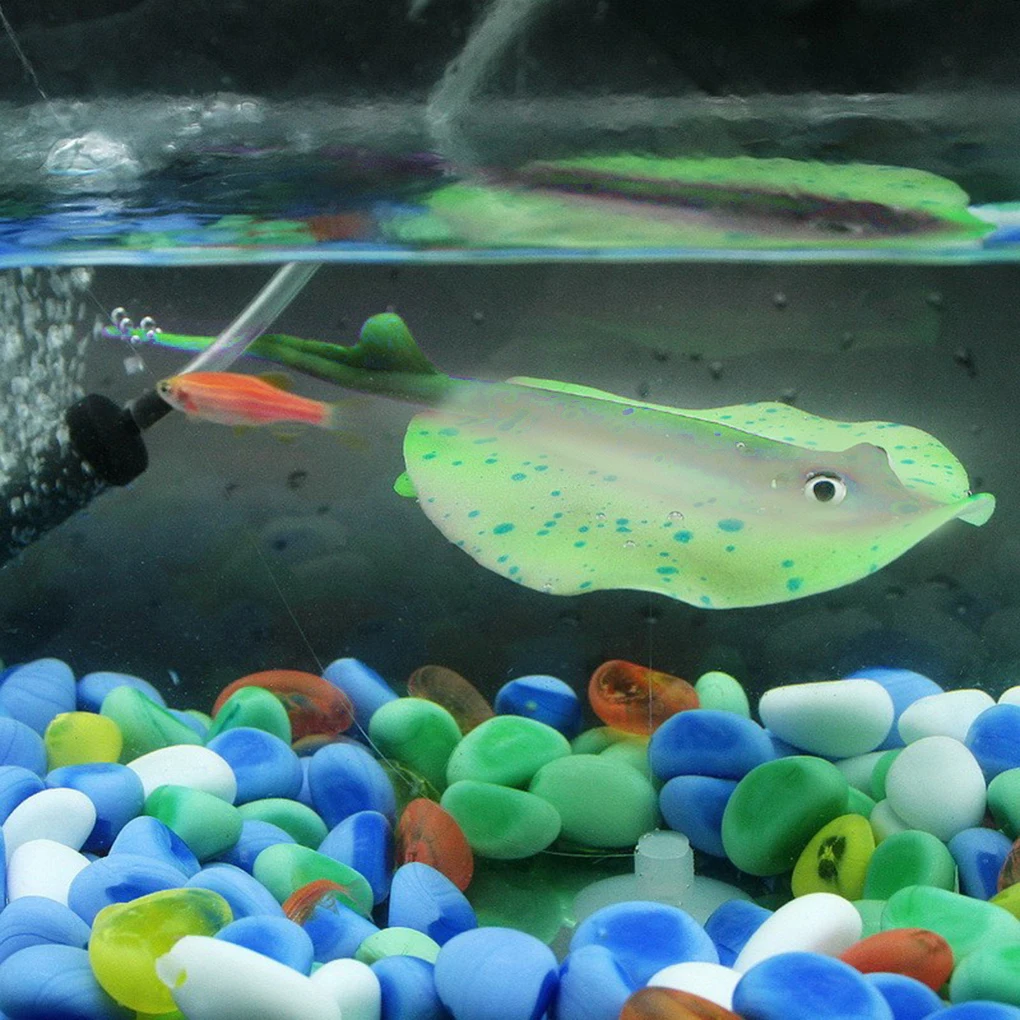 

Silicone Glowing Aquarium Artificial Manta Ray Fish Tank Fake Devil Ray Aquatic Ornament