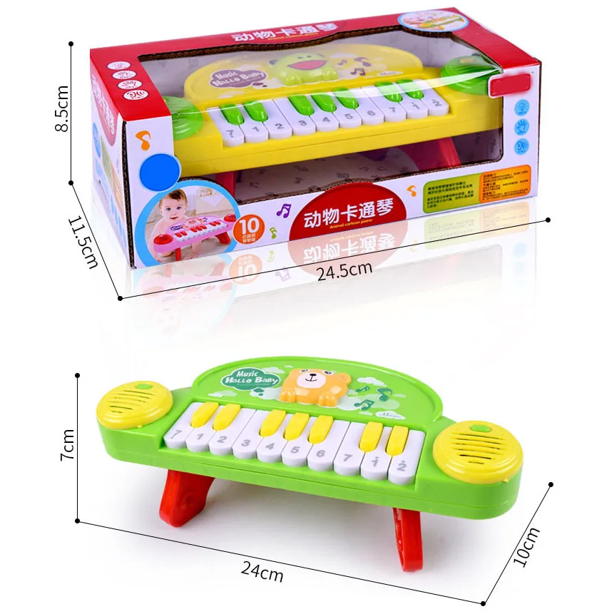 Hot Sale Musical Instrument Toy Baby Kids Cartoon Animal keyboard Developmental Music Educational Toys For Children Gift