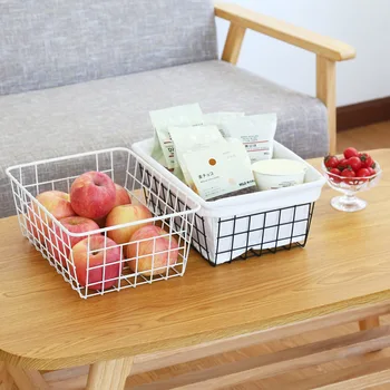

Iron Multi-functional Storage Baskets Belly Container Makeup Sundries Tools Home Kitchen Bathroom Clothes Case Organization Item