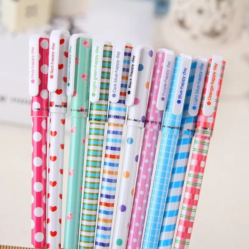 

10Pcs/pack High Quality 0.38mm Gel Pens Cute Lovely Floral Sign Pens Hot Sale For School Stationery Office Art Supplies