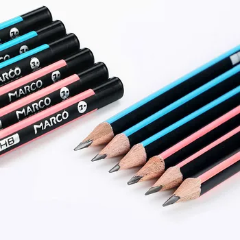 

Marco Pencil 12pcs Pupils Writing Lapices 2B/H/4B/HB/2H Pencils Safe Non-toxic Standard Pencils for School Writing Stationery