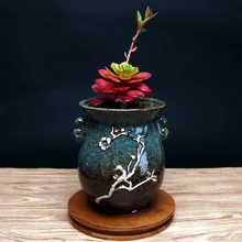 Cool ceramic rare earth vase jar planted with empty ceramics at the bottom of the garden the tear jar
