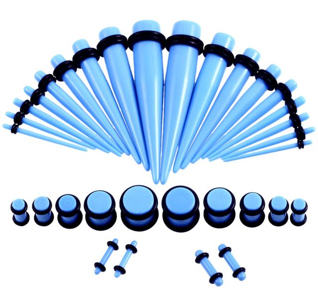 Acrylic Ear Gauge Taper and Plug Stretching Kits Mixed Color Ear Flesh Tunnel Expansion Body Piercing Jewelry 14G-00G