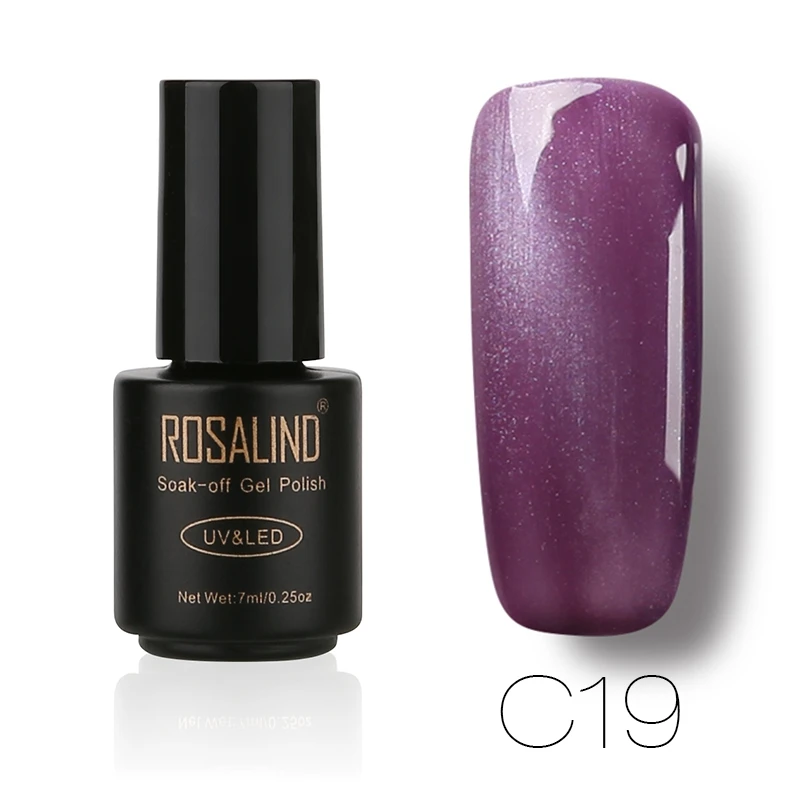 Rosalind брендовый светодиодный Гель-лак для ногтей высокое качество быстрый сухой пигмент сексуальный красный черный синий 3D Ногти кошачий УФ Гель-лак - Цвет: 19