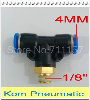 

Wholesale 100PCS/LOT APB PB 4-01 Male Branch Tee 3 Way T Quick One Touch Air Fitting Nylon Pipe Joint 4mm Tube 1/8" Thread