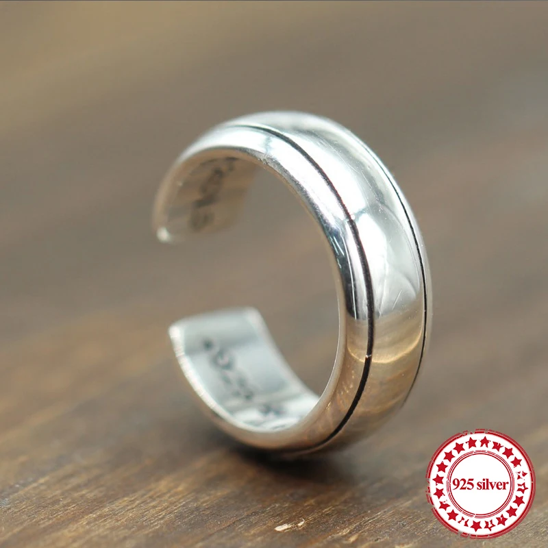 

s925 sterling silver men's ring jewelry vintage personality unique hip-hop punk style couple open ring send lover's gift