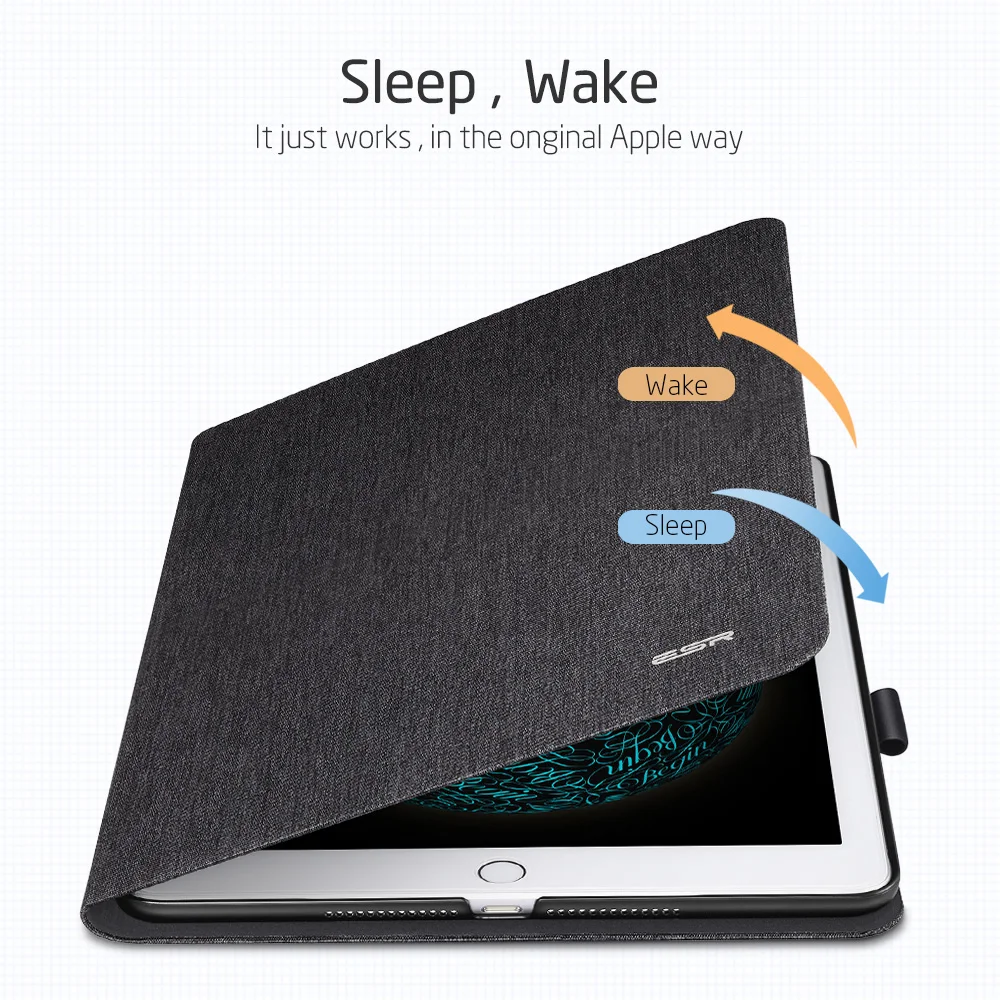 Promo Offer Case for IPad 9.7 2017, ESR PU Leather Smart Cover Folio