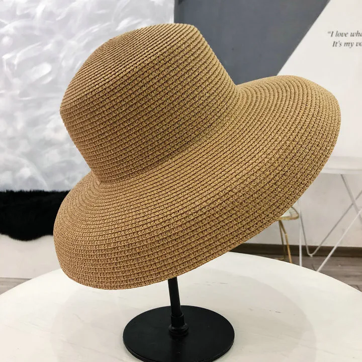 Соломенная шляпа Одри Хепберн, инструмент для моделирования, колокольчик, шляпа с большими полями, винтажная, высокая, ролевая, подвижность, туристическая пляжная атмосфера