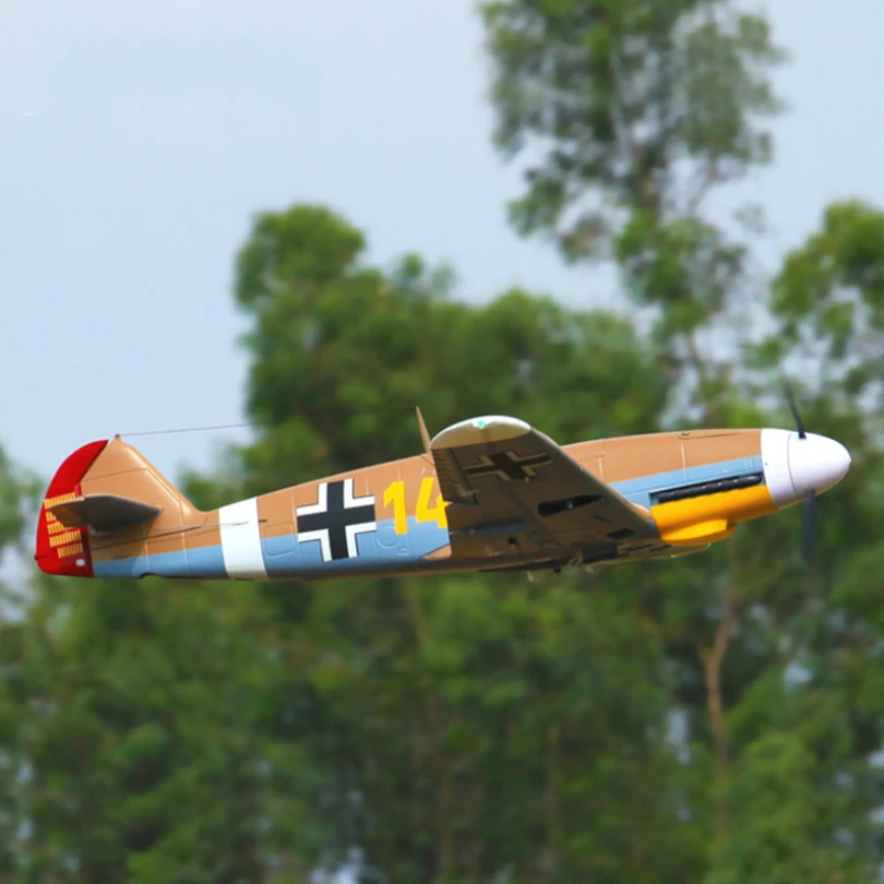 FMS 1400 мм 1 4 м Bf 109 Bf109 Me Messerschmitt коричневая Строительная 6 канальная с закрывающими
