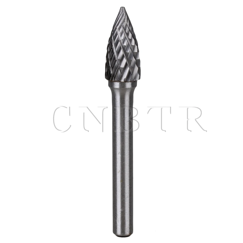 

CNBTR Silver Carbide C-Type Cylindrical Rotary Drill Bit Double Cut 6mm Blade Dia