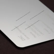 Персонализированная Выгравированная Серебряная качественная визитная металлическая карта