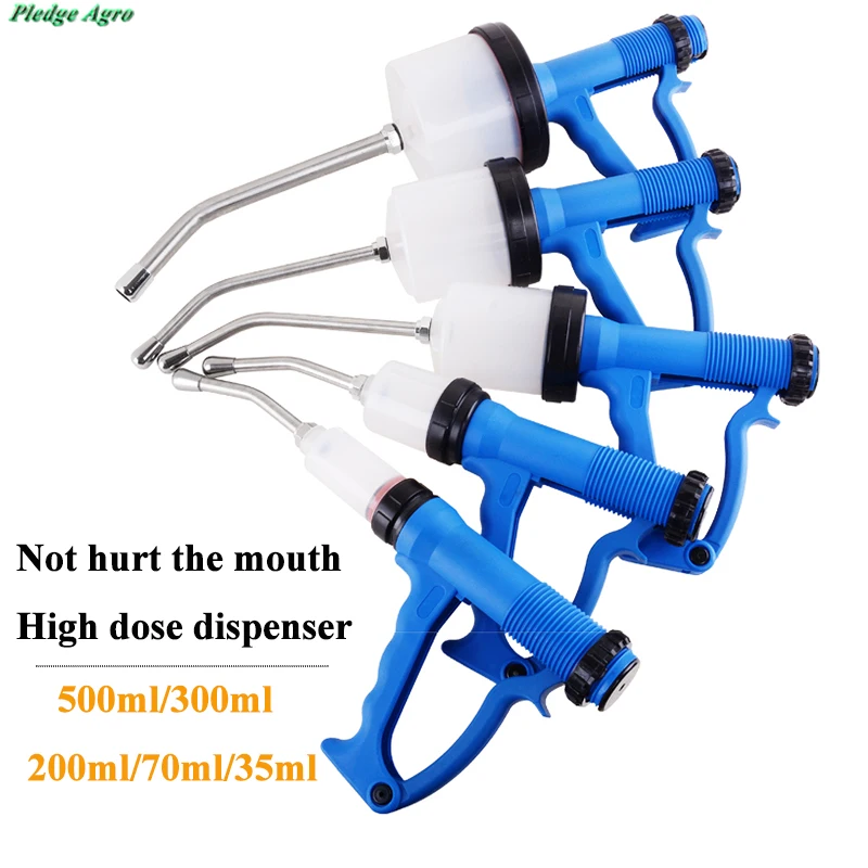 

35ml 70ml 200ml 300ml 500ml drenching gun with nozzle pistol grip automatic dosing endoparasite control animal health ranch farm