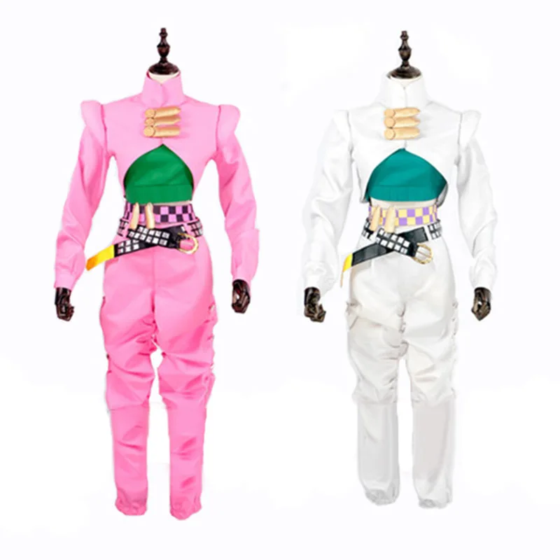 JoJo's Bizarre Adventure Rohan Kishibe костюм для косплея белый и розовый 2 стиля|costumes white|cosplay