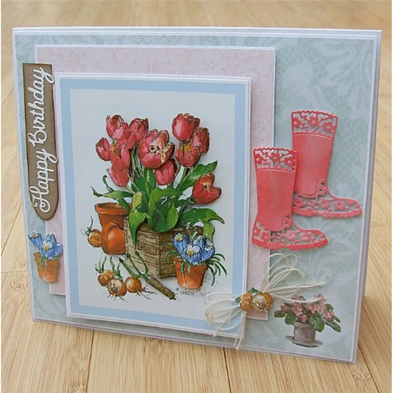 

YaMinSanNiO Shoe Metal Cutting Background Dies Scrapbooking for DIY Card Making Decorative Album Decor Metal Cutting Dies
