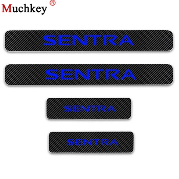 

Carbon Fiber Auto Door Sill Protector Car Door Sill Guard Car Sticker For Nissan Sentra Car Styling Accessories 4Pcs per set