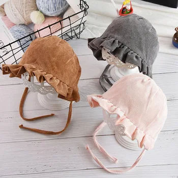 

New Style Summer Baby Hat Sun Hat For Girls Corduroy Toddler Baby Girls Hats Autumn Kids Beach Bucket Cap Children Sunscreen