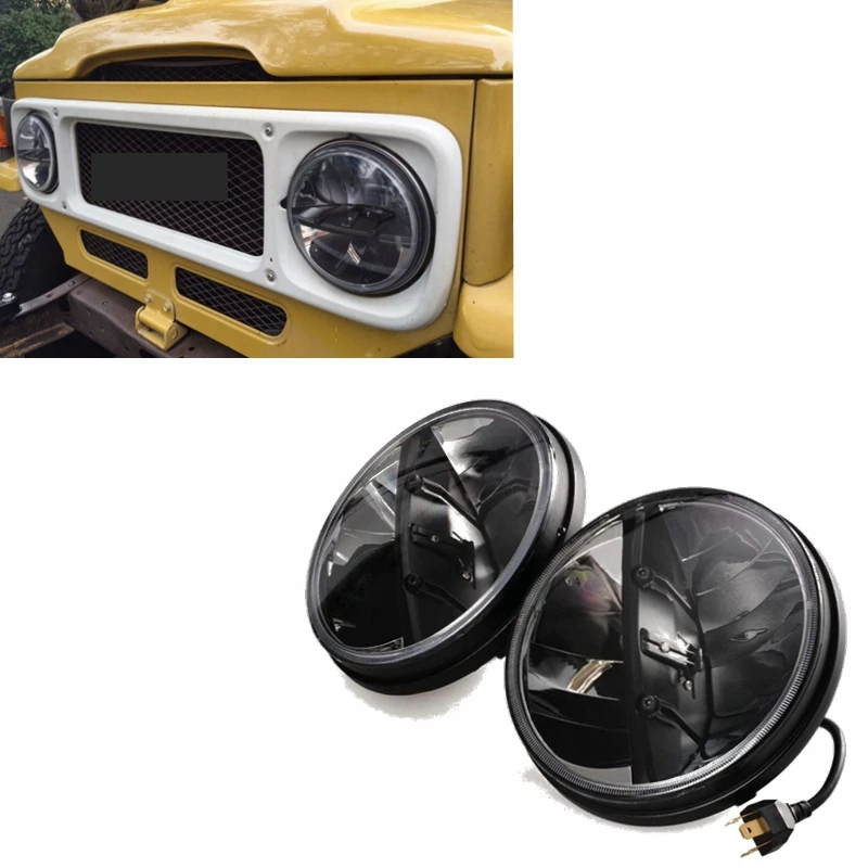 7" Round LED Headlights for Land Cruiser FJ40 Jeep CJ & Wrangler Set of