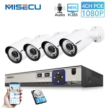MISECU 4CH 1080 P POE NVR комплект 2.0MP видеонаблюдения системы 4 шт. аудио запись звука IP камера P2P открытый товары теле и
