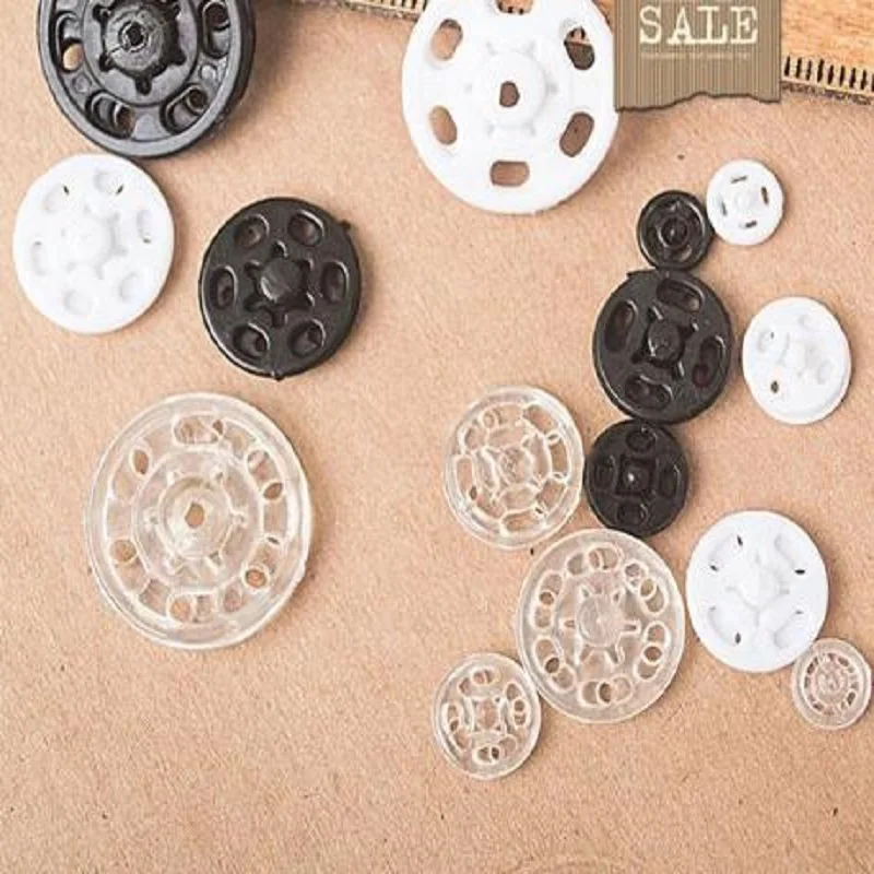 

Quality plastic resin invisible dark button press stud snaps 7mm